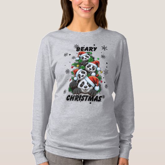 T-shirt Christmas Panda Graphic Tee (Devant)