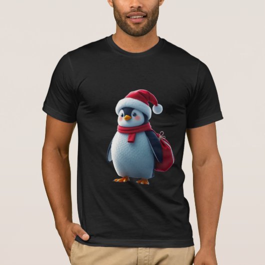 T-shirt Christmas penguin (Devant)