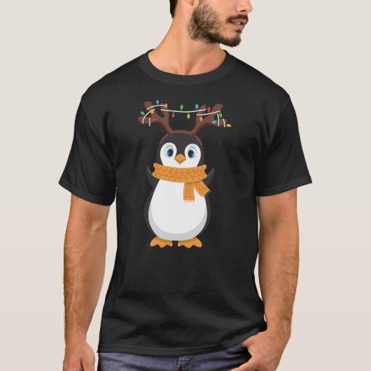 T-shirt Christmas Penguin Reindeer Santa Holiday Pajama 20 (Devant)