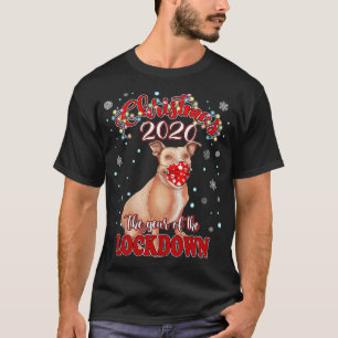T-shirt Christmas Pitbull Chien race Quarantine 2020 Lockd