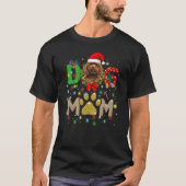 T-shirt Christmas Poodé Maman Casquette Père Noël Scarf Pl (Devant)