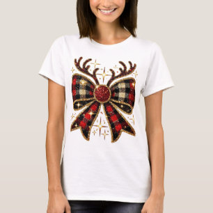 T-shirt Christmas Reindeer Bow