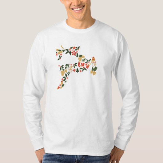 T-shirt Christmas Reindeer Collage – Festive Holida (Devant)