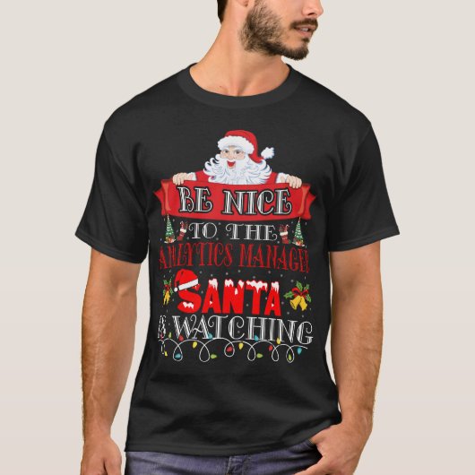 T-shirt Christmas Santa Claus Analytics Manager Gift  (Devant)