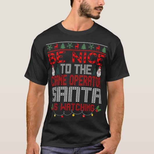 T-shirt Christmas Santa Claus Crane Operator Gift  (Devant)