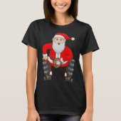 T-shirt Christmas Santa Playing Baseball Catcher Xmas Srts (Devant)