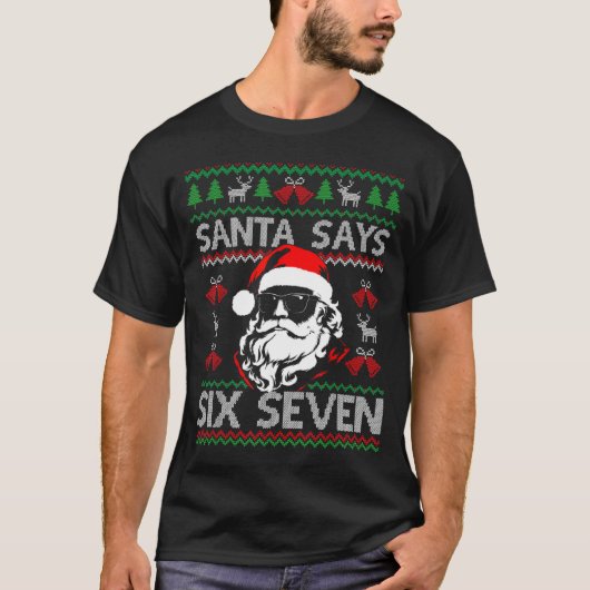 T-shirt Christmas Santa Says 6 7 Six Seven Gen Z Alpha Paj (Devant)