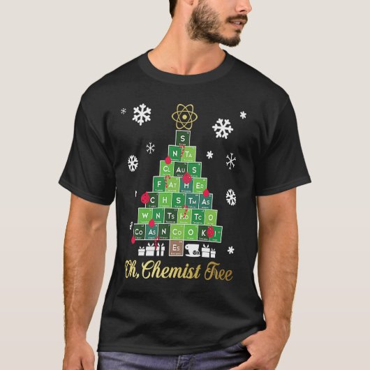 T-shirt Christmas Science Chemist Tree Periodic Table Xmas (Devant)