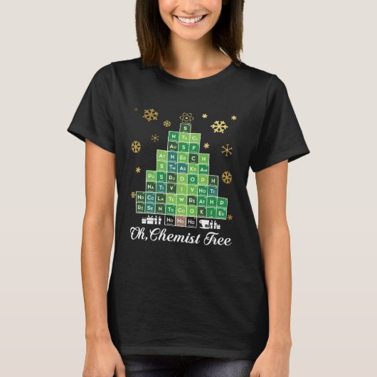 T-shirt Christmas Science Chemist Tree Periodic Table Xmas (Devant)
