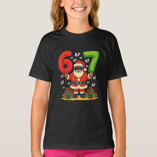 T-shirt Christmas Six Seven Santa Claus 6 7 Funny Gen Z (Devant)