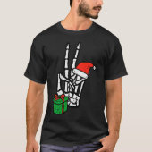 T-shirt Christmas Skeleton Hand Peace Cket Xmas Men Women (Devant)