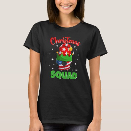 T-shirt Christmas Squad Elf Soccer Family Matching Pajama (Devant)