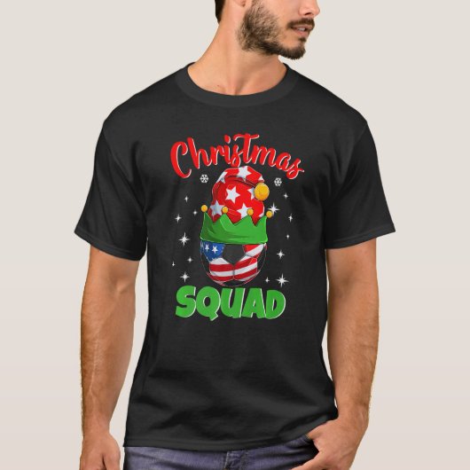 T-shirt Christmas Squad Elf Soccer Family Matching Pajama (Devant)