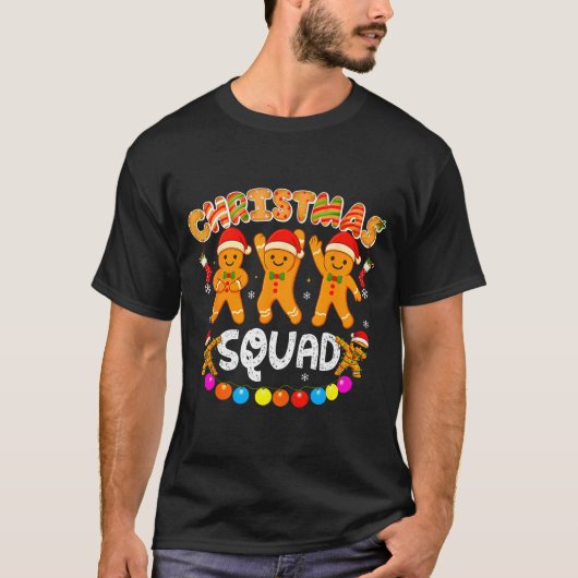 T-shirt Christmas Squad Funny Xmas Gingerbread Family Matc (Devant)