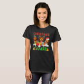 T-shirt Christmas Squad Leopard Three Santa Reindeer Elf L (Devant entier)