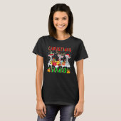 T-shirt Christmas Squad Leopard Three Santa Reindeer Elf Z (Devant entier)