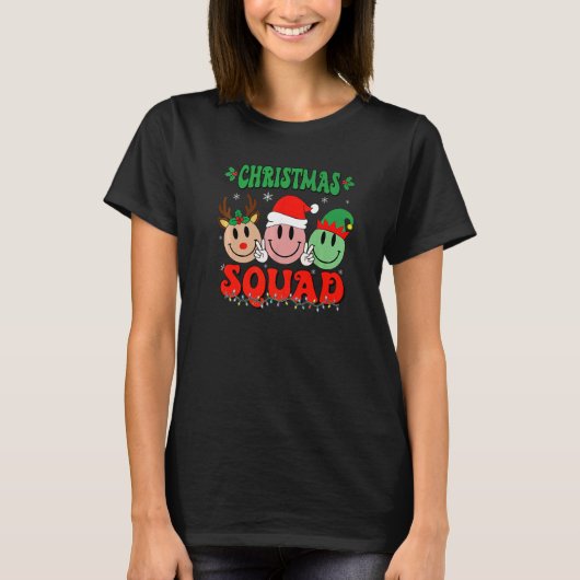 T-shirt Christmas Squad Retro Groovy Christmas Teacher Lif (Devant)