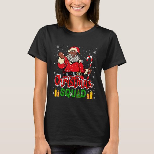 T-shirt Christmas Squad Santa Afro Man Proud Black African (Devant)
