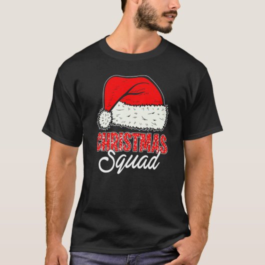 T-shirt Christmas Squad Santa Hat Matching Family Christm (Devant)