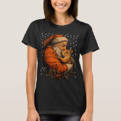 T-shirt Christmas Squirrel And Santa Claus Forest Animal W (Devant)