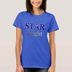 T-shirt Christmas Star Word Art Bleu et Argent