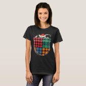 T-shirt Christmas Sugar Glider with Santa Hat in Plaid Poc (Devant entier)