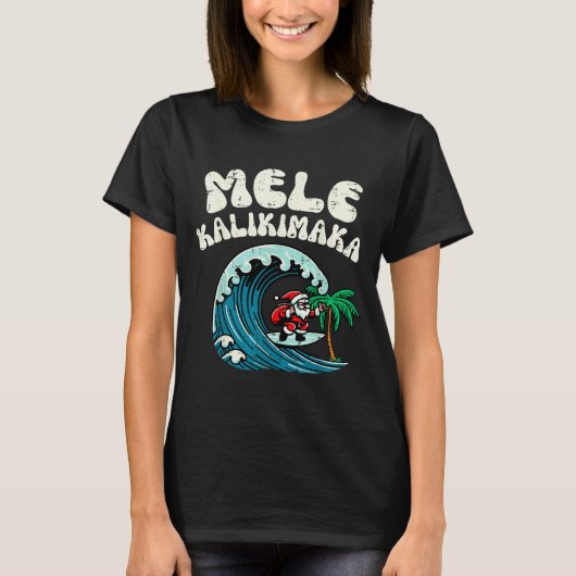 T-shirt Christmas Surfing Santa Mele Kalikimaka Xmas Men B (Devant)