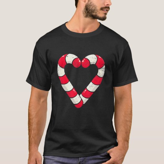 T-shirt Christmas Sweets Candy Canes Heart Xmas Holidays S (Devant)