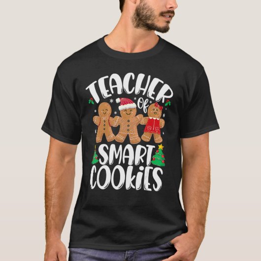 T-shirt Christmas Teacher Cute Gingerbread Cookies (Devant)