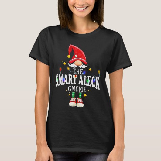 T-shirt Christmas The Smart Aleck Gnome X-mas Matching Pjs (Devant)