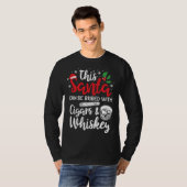 T-shirt Christmas This Santa Can Be Bribed With Cigars Whi (Devant entier)