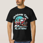 T-shirt Christmas Time Chill – Relaxing Santa Design (Devant)