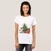 T-shirt Christmas Tree & Gift Surprise Cats  (Devant entier)
