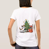 T-shirt Christmas Tree & Gift Surprise Cats  (Dos)