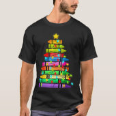 T-shirt Christmas Tree Made Of Crayons School Teacher Life (Devant)