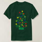 T-shirt Christmas Tree Of And Paw Prints Dog Lover Pajamas (Design devant)