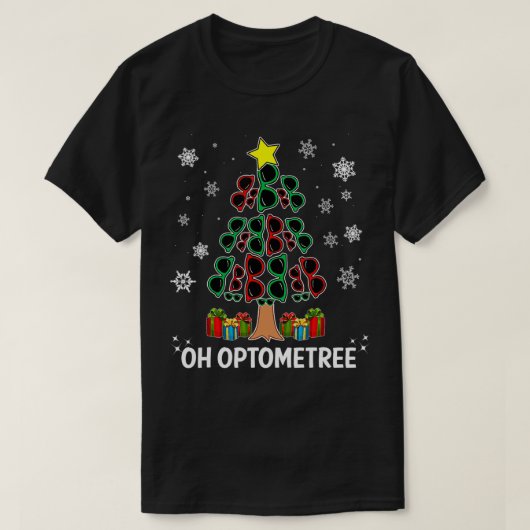 T-shirt Christmas Tree Oh Optometree Optometry Glasses (Design devant)