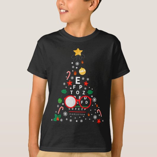 T-shirt Christmas Tree Optician Optometrist _ Merry Xmas N (Devant)