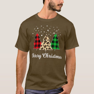 T-shirt Christmas Tree Plaid Christmas Tree Merry Christma