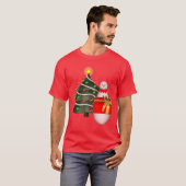 T-shirt Christmas Tree Snowman Holiday Cute (Devant entier)