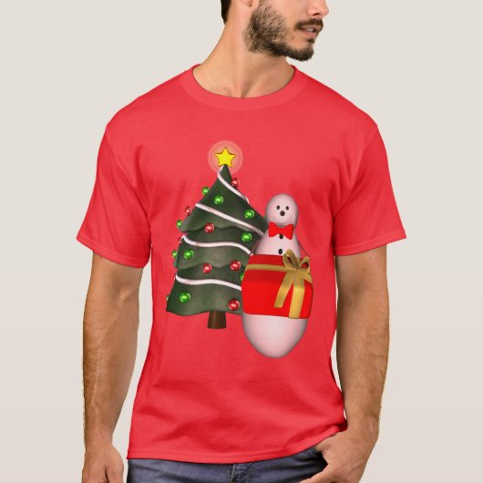 T-shirt Christmas Tree Snowman Holiday Cute (Devant)