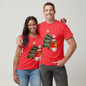 T-shirt Christmas Tree Snowman Holiday Cute (Unisexe)