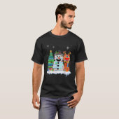 T-shirt Christmas Tree Snowman Reindeer Book Stack Tee Lib (Devant entier)