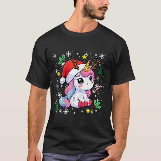 T-shirt Christmas Unicorn Cute Magical Xmas Toddler Girls (Devant)
