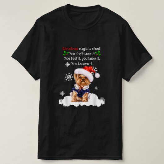 T-shirt Christmas Yorkshire Terrier Funny Yorkie Puppy (Design devant)