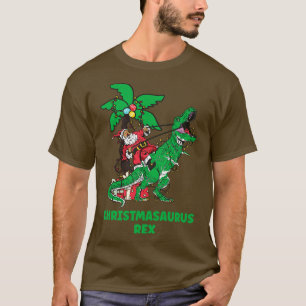 T-shirt Christmasaurus Rex Père Noël équitation Trex à Noë
