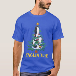 T-shirt Christmasree Penguinree Fire Famille de Noël