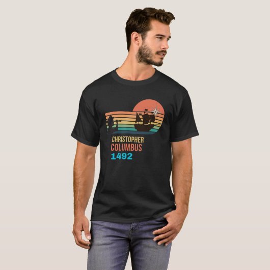 T-shirt Christopher Columbus day history (Devant entier)