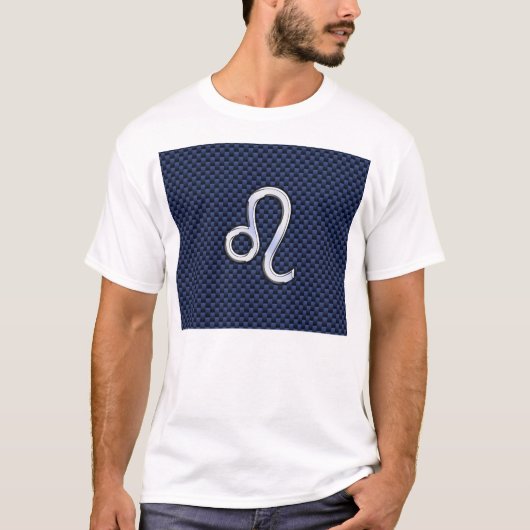 T-shirt Chrome Comme Leo Zodiac Panneau Bleu Fibre de carb (Devant)