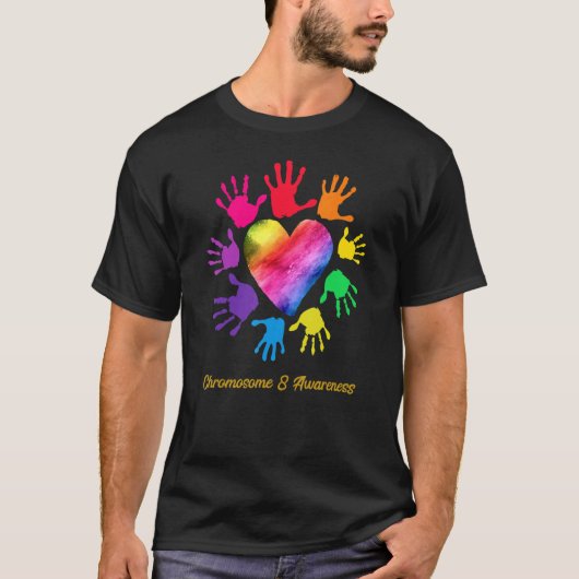 T-shirt Chromosome 8 Mains Chromosome 8 Sensibilisation (Devant)